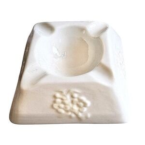 Vintage ASHTRAY "Thorn" by Belleek Pottery, Made in Ireland, Square 4" Porcelain